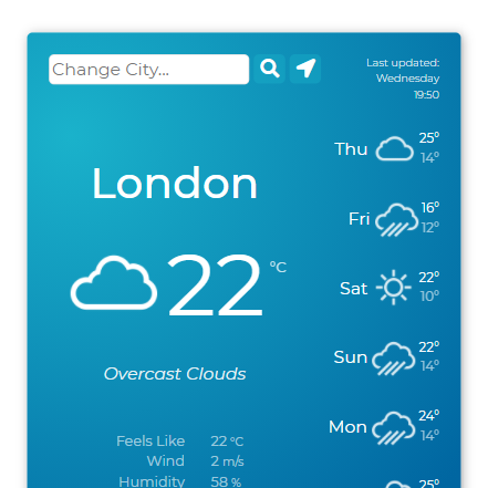 preview image of the weather app